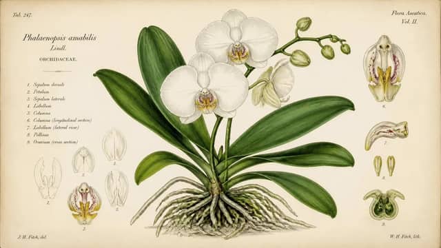 Scientific botanical illustration of Plant Name