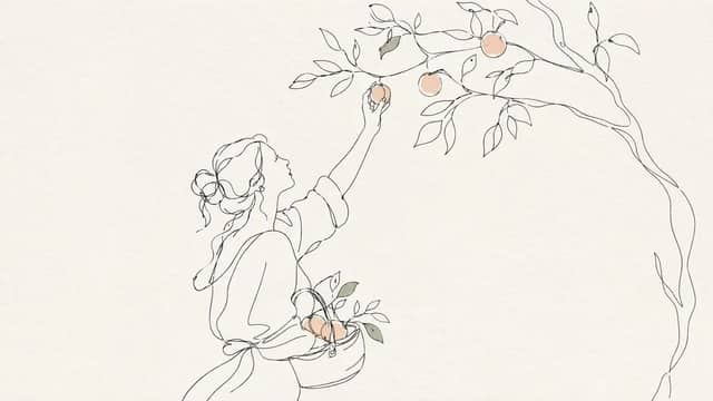Elegant botanical monoline illustration of Subject