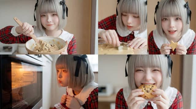 Cena de preparo de cookies para geração de imagem e vídeo