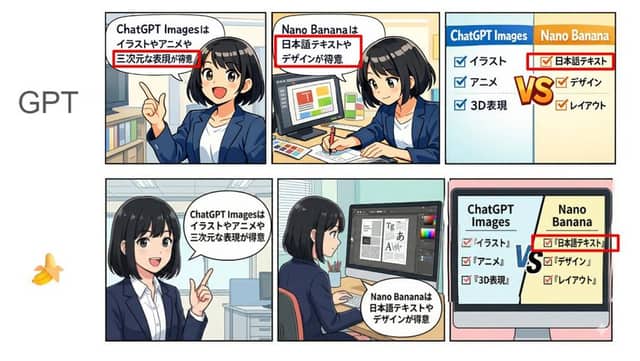 Japanese Text and Layout Comparison Prompt (3-Panel Manga)