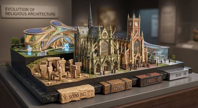Kiến trúc tôn giáo qua các thời kỳ: Mô hình Diorama nhiều lớp