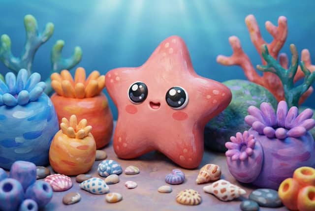 Requête en langage naturel pour une étoile de mer kawaii dans un style chibi personnalisé