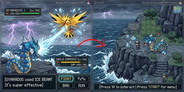 Generazione di screenshot dell'overworld di Pokémon