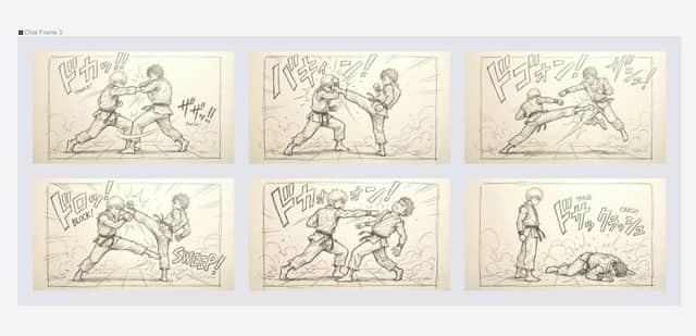 Invite de croquis de scène de combat variée