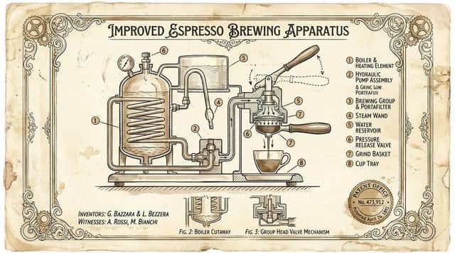 Vintage Patent Drawing Technical Illustration