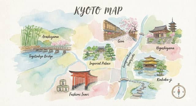 Prompt de Ilustração de Mapa de Viagem em Aquarela