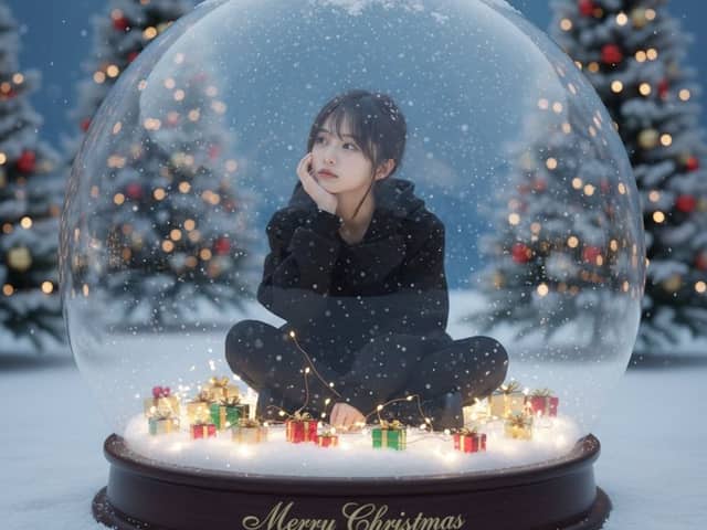 Snow Globe Christmas Scene Prompt