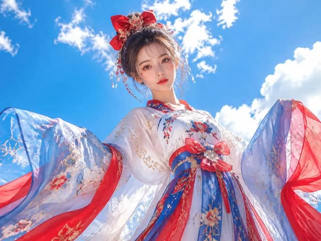 New Chinese Style Hanfu portrait of a young woman
