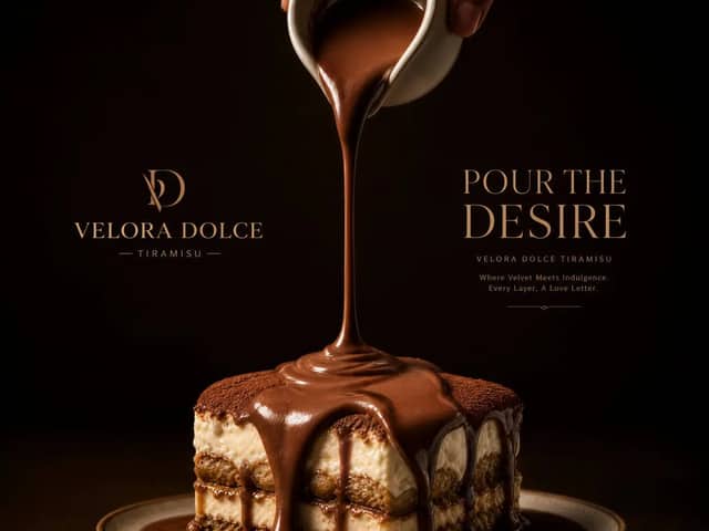 Create an ultra-premium commercial dessert poster