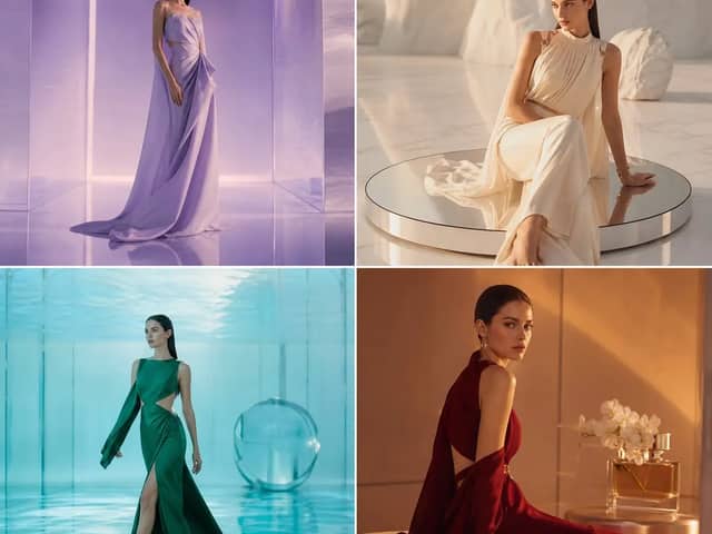 2x2 grid collage of four unique ultra-realistic luxury