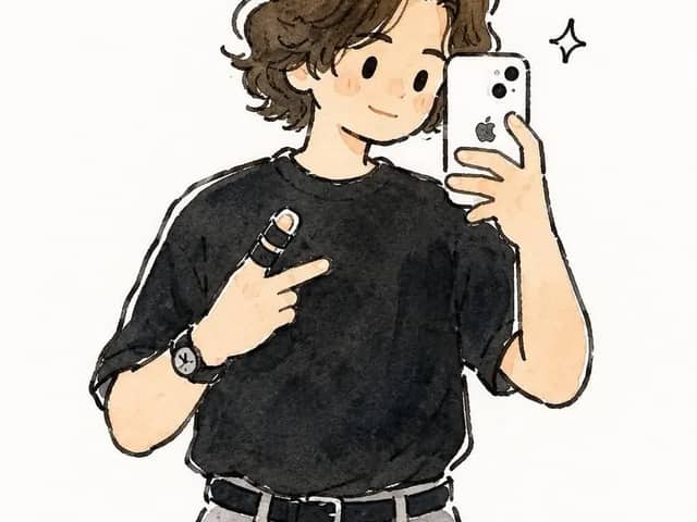 Transform the uploaded selfie into a charming hand-painted