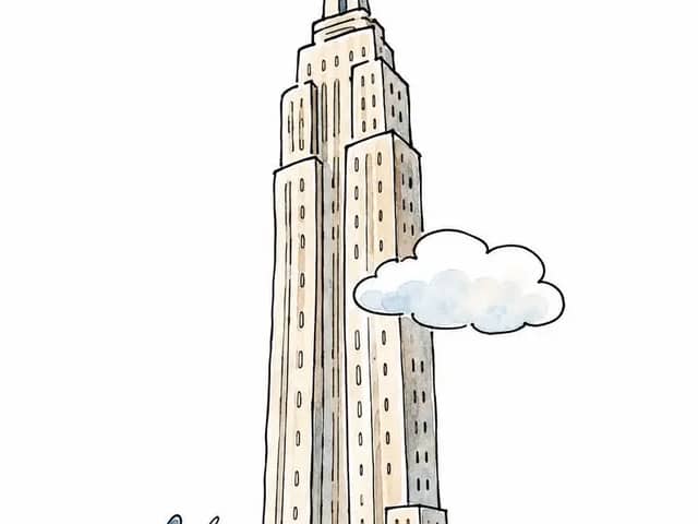 A minimalist hand-drawn doodle illustration of the Empire