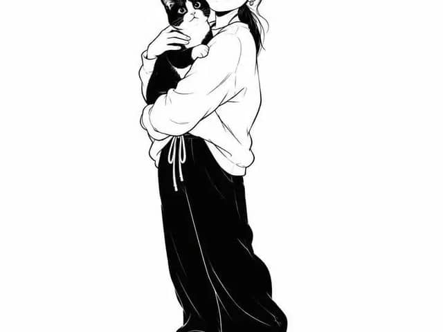 Minimalistic black and white editorial illustration