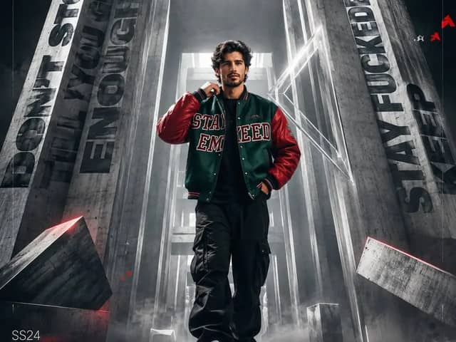 A premium 4:5 luxury sports-fashion editorial advertising