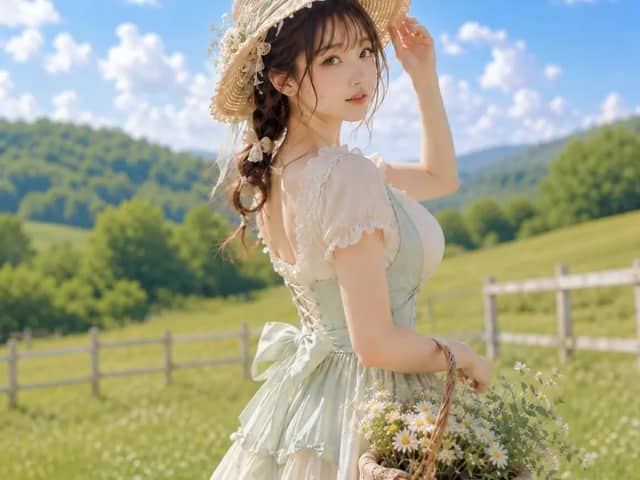 牧草に運ぶ白い花