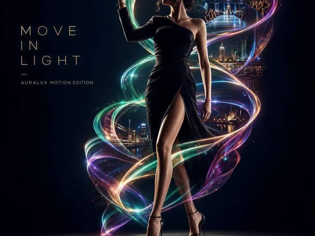 Luminous ribbons choreographed around the body