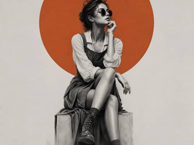 Create an ultra-premium contemporary fashion-art poster