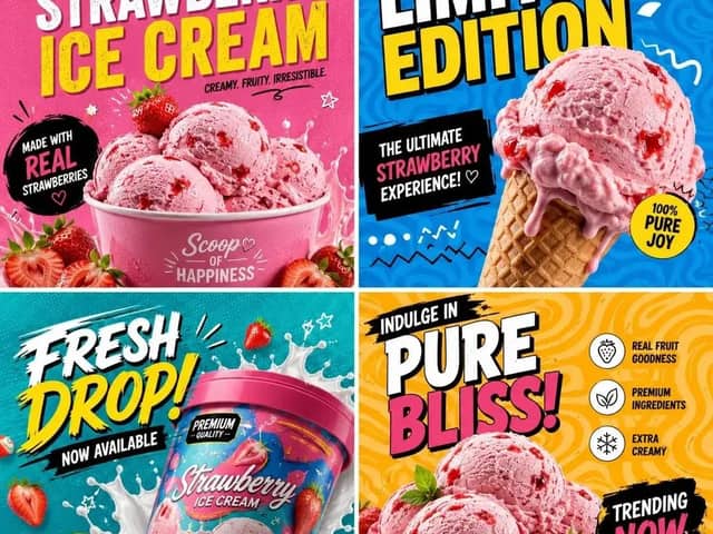 Create a bold, colorful 1:1 social media campaign grid