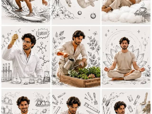 Create an ultra-resistic 3-3 editorial lifestyle collage