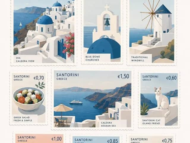 Create a premium commemorative postage-stamp collection