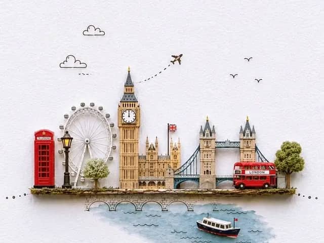 Create a charming miniature 3D paper-craft travel