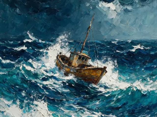 An exquisite impressionistic oil painting of a small