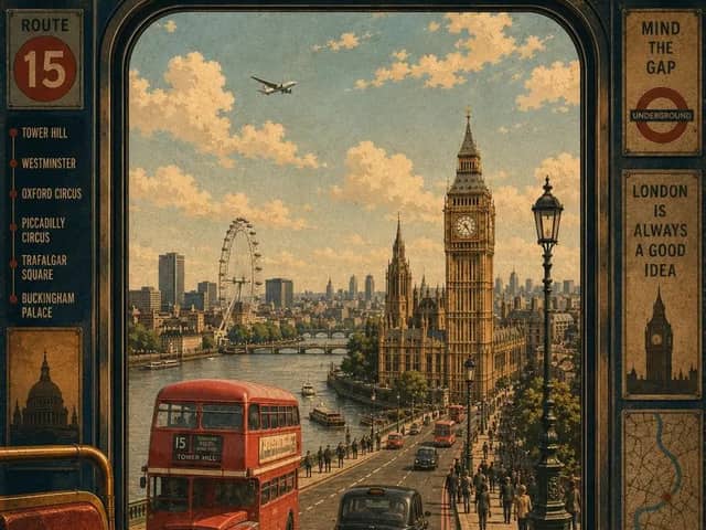 Create a collection of vintage retro travel posters