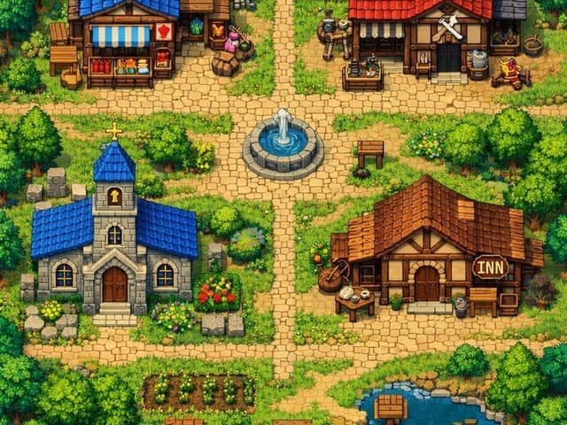 2D Pixel Art Village Map Prompt (ChatGPT)