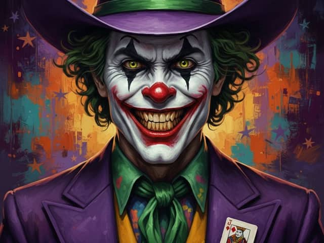 Digital Painting of Joker in Cowboy Hat