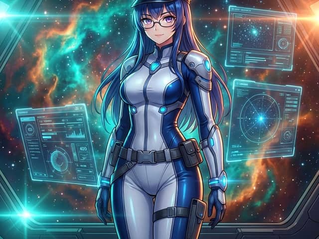Prompt de Retrato de Comandante Espacial de Ficção Científica