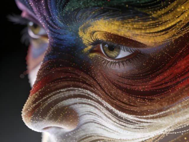 Abstract Fibonacci Particle Facial Features CGI Prompt