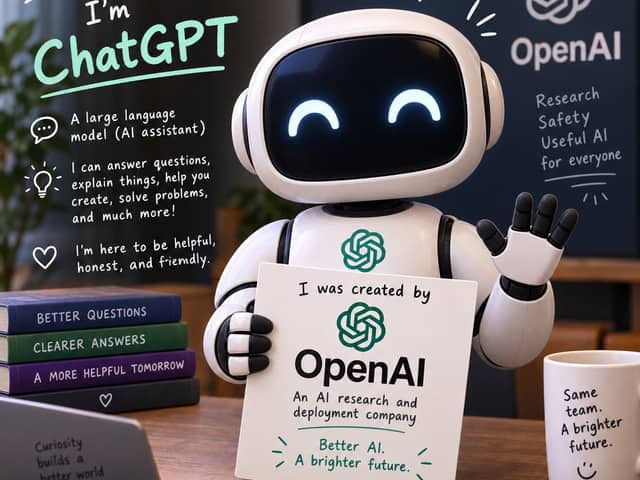 Friendly ChatGPT Robot Office Scene