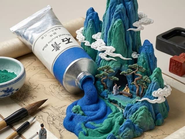 Chinese Landscape Painting Pigment Squeeze
