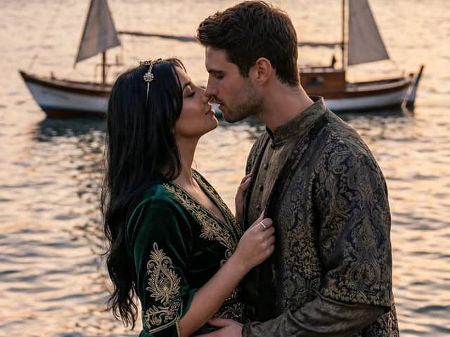 Prompt de Beijo de Romance Histórico Otomano Cinematográfico