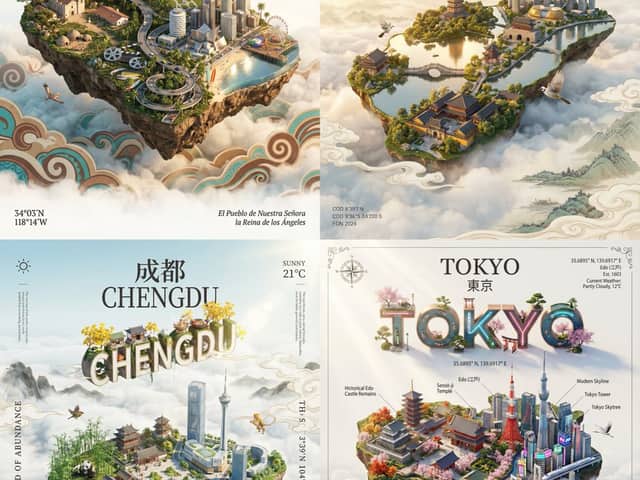 City Poster Digital Art Prompt
