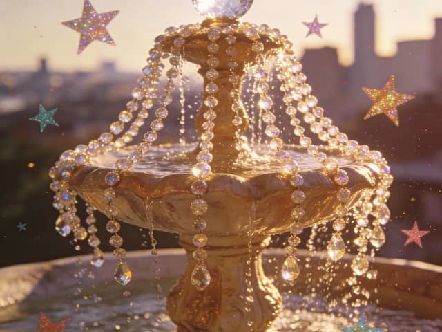 Crystal Fountain with Stars