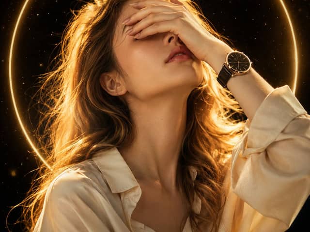 Dreamy Cinematic Portrait with Golden Halo
