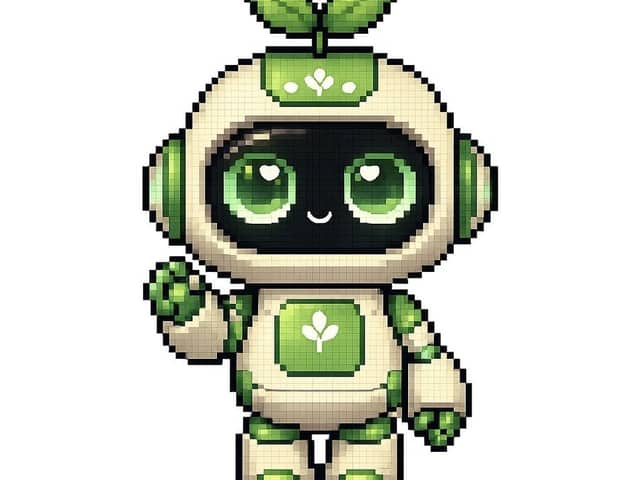 Mascot robot eco in pixel art
