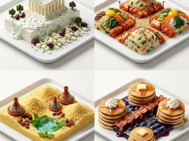 Hyper-Realistic Miniature Food Landscapes Grid