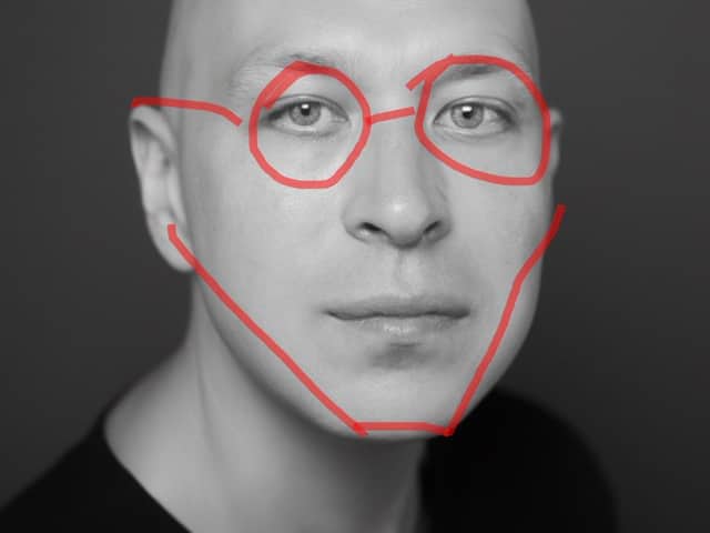 Image Editing Prompt for Jawline, Glasses, and Head Shape
