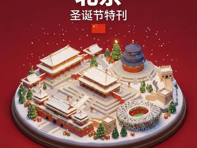 Isometric 3D Miniature City Diorama with Holiday Theme