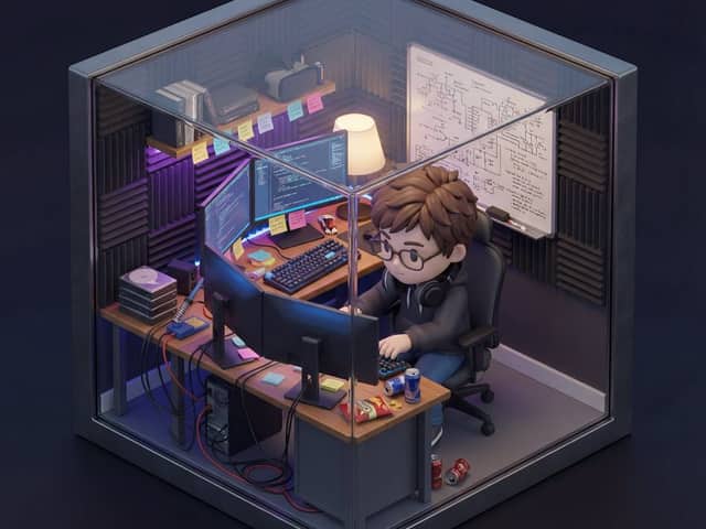 Isometric 3D Miniature Room with Chibi Character Prompt