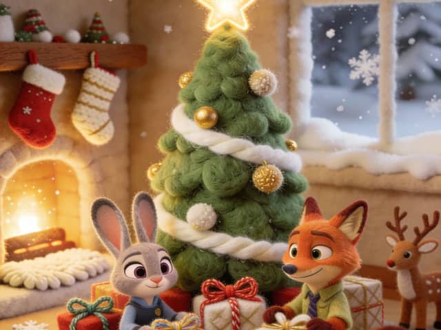 Judy and Nick Felt Christmas Poster