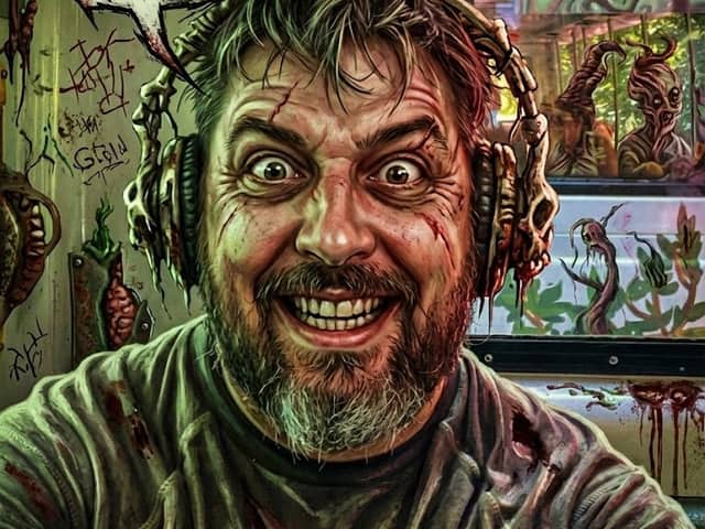 Messed Up Psycho Image with Speech Bubble