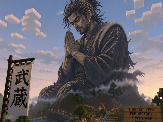 Statua di Musashi in Minecraft