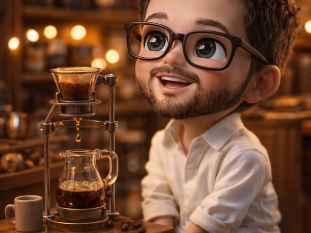 Scène de diorama miniature dans un café vintage