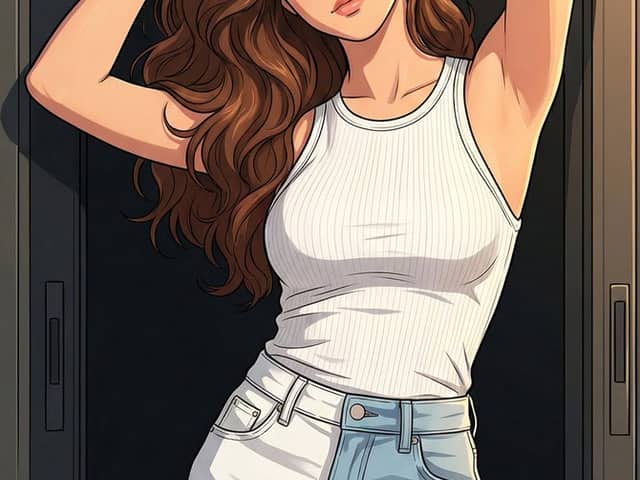 Modern Anime Illustration with Golden Hour Lighting
