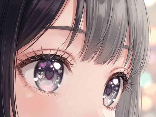 Modern Moe Anime Illustration of a Teenage Girl's Eyes