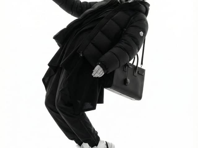 Monochrome Hypebeast Editorial with Airborne Action