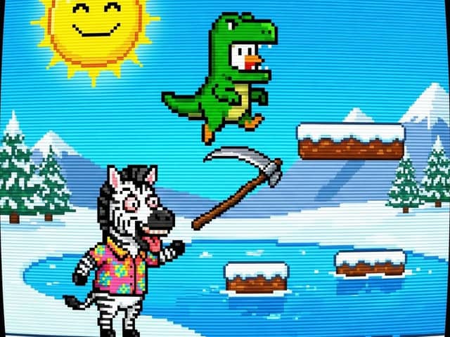 Nano Banana Pro Prompt: Pollo 8-bit in Costume da T-Rex
